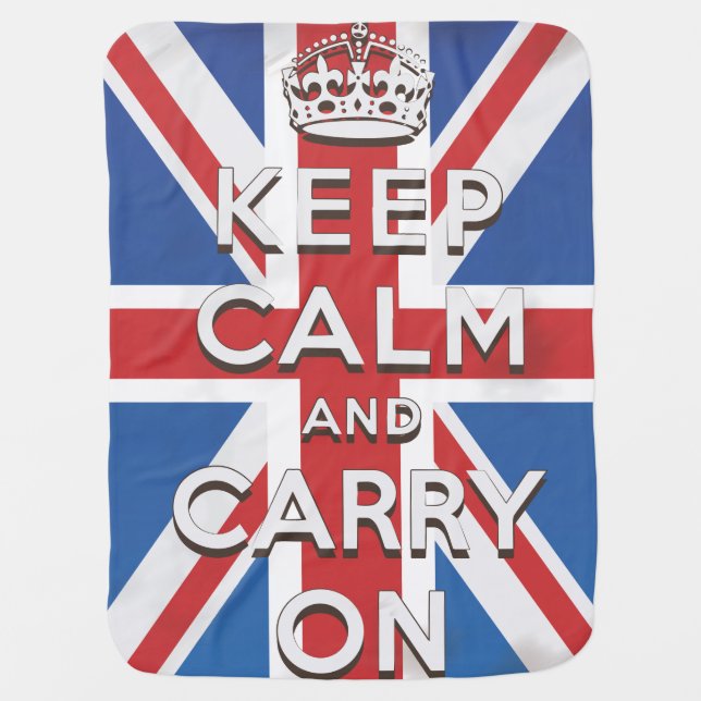 Keep Calm and Carry On Swaddle Blanket (Front)