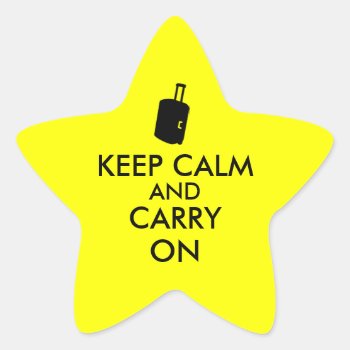 Keep Calm And Carry On Travel Custom Star Sticker by keepcalmandyour at Zazzle