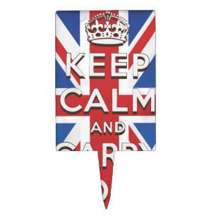 keep calm and carry on travel poster cake topper