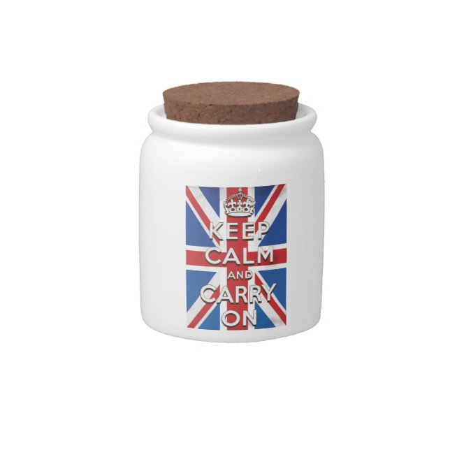 keep calm and carry on travel poster candy jar (Front)