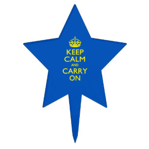 KEEP CALM AND CARRY ON True Blue Cake Topper