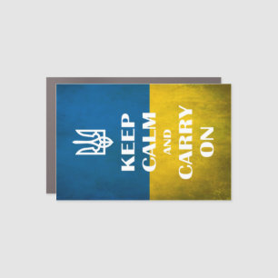 Keep calm and carry on Ukrainian emblem trident Car Magnet