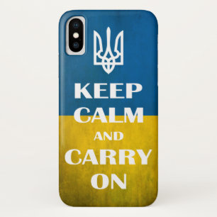 Keep calm and carry on Ukrainian emblem trident iPhone X Case