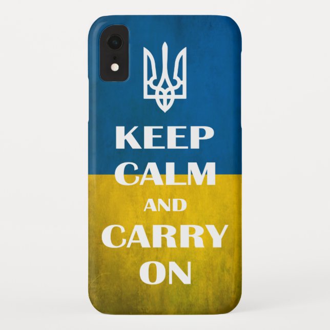 Keep calm and carry on Ukrainian emblem trident   Case-Mate iPhone Case (Back)