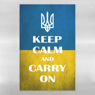 Keep calm and carry on Ukrainian emblem trident Magnetic Dry Erase Sheet