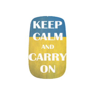 Keep calm and carry on Ukrainian emblem trident Minx Nail Art