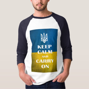 Keep calm and carry on Ukrainian emblem trident  T T-Shirt