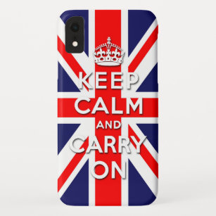keep calm and carry on Union Jack flag iPhone XR Case