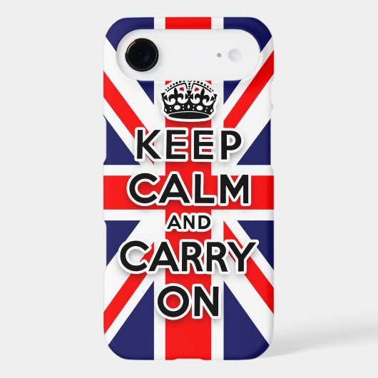 keep calm and carry on Union Jack flag Case-Mate iPhone Case (Back)