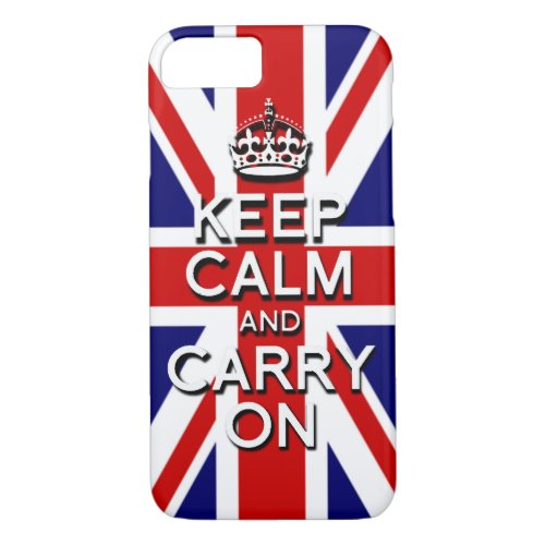 keep Calm and Carry on Union Jack Flag iPhone 87 Case