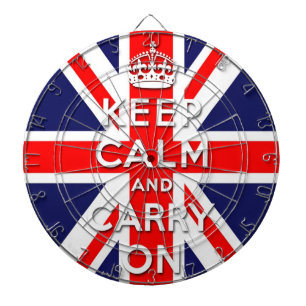 keep calm and carry on Union Jack flag Dartboard With Darts