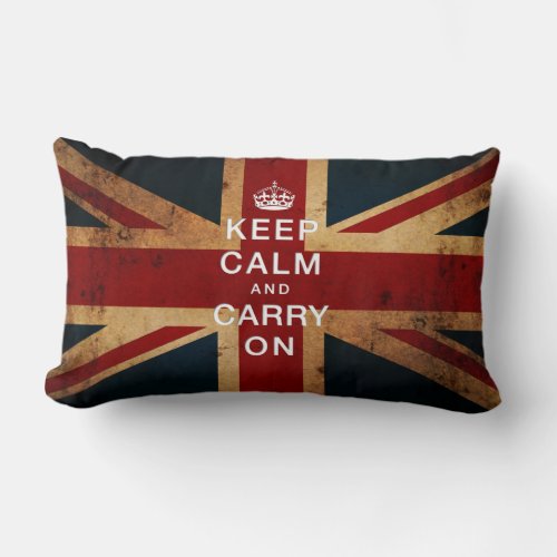Keep Calm and Carry On Union Jack Lumbar Pillow