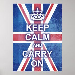 Keep Calm and Carry On Union Jack Poster