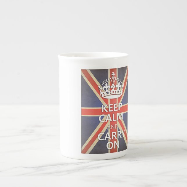 Keep Calm and Carry On United Kingdom Union Jack Bone China Mug (Front)
