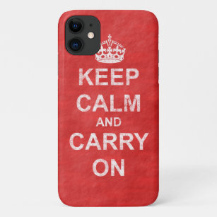 Keep Calm and Carry On Vintage iPhone 11 Case