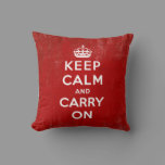 Keep Calm and Carry On, Vintage Pillow