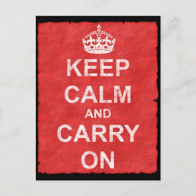 Keep Calm and Carry On Vintage Postcard (Front)