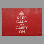 Keep Calm and Carry On Vintage Red Cloth Placemat