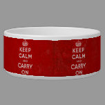 Keep Calm and Carry On, Vintage Red/White Bowl