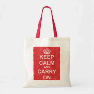 Keep Calm and Carry On Vintage Tote Bag