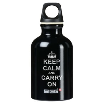 Keep Calm And Carry On Vintage Water Bottle by LaborAndLeisure at Zazzle