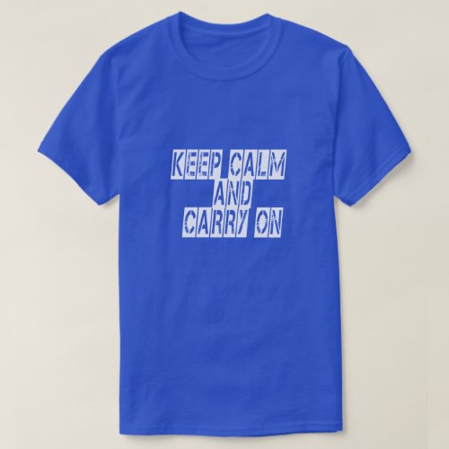 keep calm and carry on white print men T_Shirt
