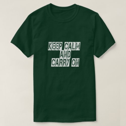 keep calm and carry on white print men T_Shirt