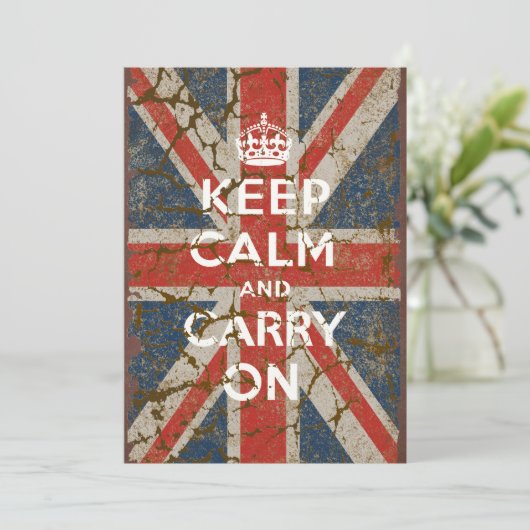 Keep Calm and Carry On with UK  Flag (Standing Front)
