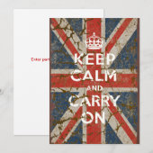 Keep Calm and Carry On with UK  Flag (Front/Back)