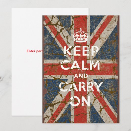 Keep Calm and Carry On with UK Flag (Front/Back)