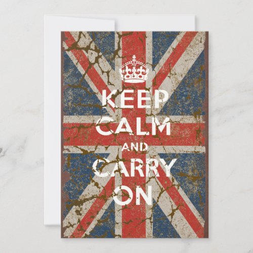 Keep Calm and Carry On with UK  Flag Card
