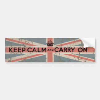 Keep Calm and Carry On with UK Flag Bumper Sticker