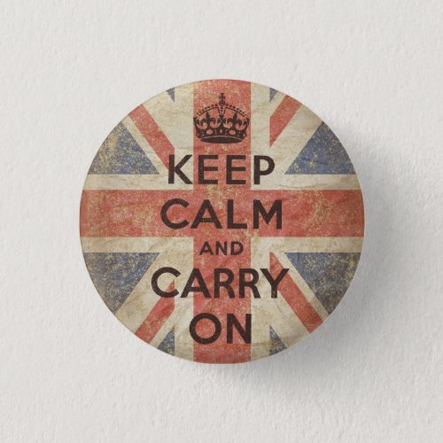 Keep Calm and Carry On with UK Flag Button