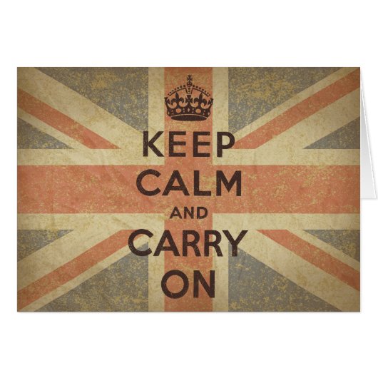 Keep Calm and Carry On with UK  Flag Cards (Front Horizontal)