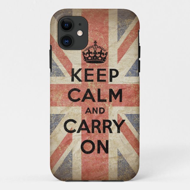 Keep Calm and Carry On with UK  Flag Case-Mate iPhone Case (Back)