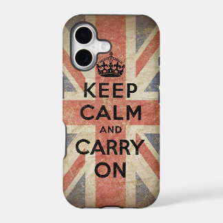 Keep Calm and Carry On with UK Flag iPhone 17 Case