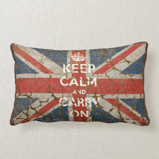 Keep Calm and Carry On with UK  Flag Lumbar Pillow
