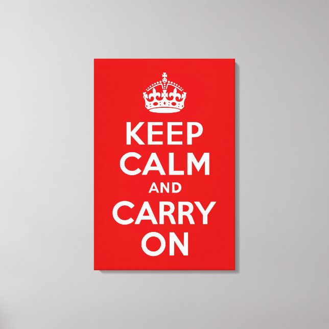 Keep Calm and Carry On Wrapped Canvas Print (Front)
