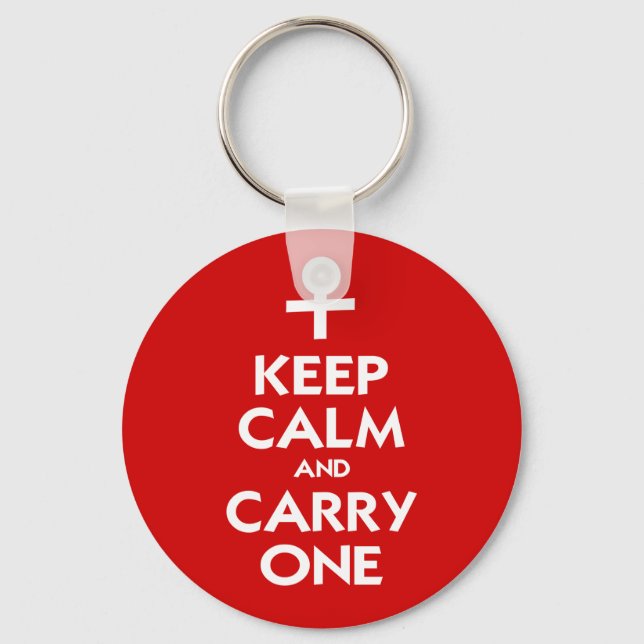 Keep Calm and Carry One Keychain (Front)