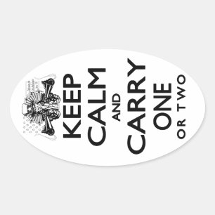 Keep Calm and Carry One Oval Sticker