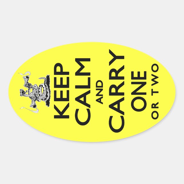 Keep Calm and Carry One Oval Sticker (Front)