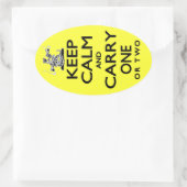 Keep Calm and Carry One Oval Sticker (Bag)