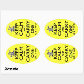 Keep Calm and Carry One Oval Sticker (Sheet)