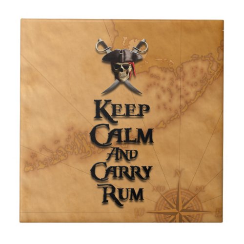 Keep Calm And Carry Rum Tile