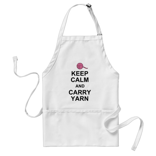 Keep Calm and Carry Yarn Adult Apron (Front)