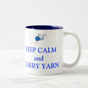Keep Calm and Carry Yarn Two-Tone Coffee Mug