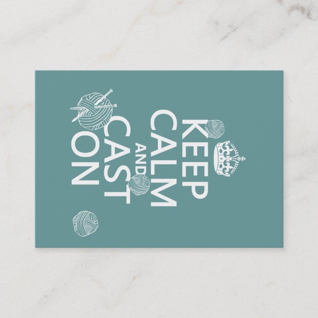 Keep Calm and Cast On - all colors Business Card (Front)