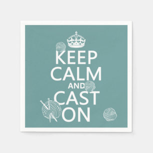 Keep Calm and Cast On - all colors Paper Napkins