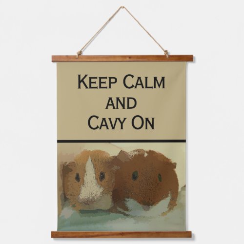 Keep Calm and Cavy On Guinea Pig Hanging Panel Hanging Tapestry