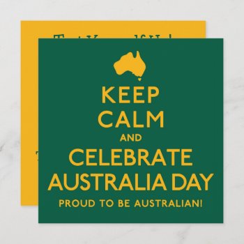 Keep Calm And Celebrate Australia Day! Invitation by LifeOfRileyDesign at Zazzle